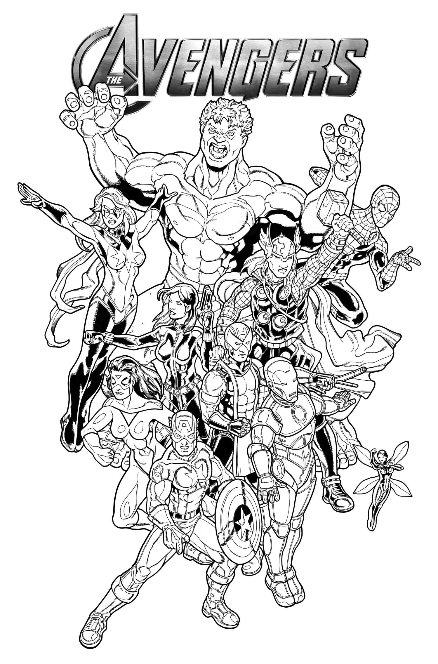 ausmalbilder avengers team