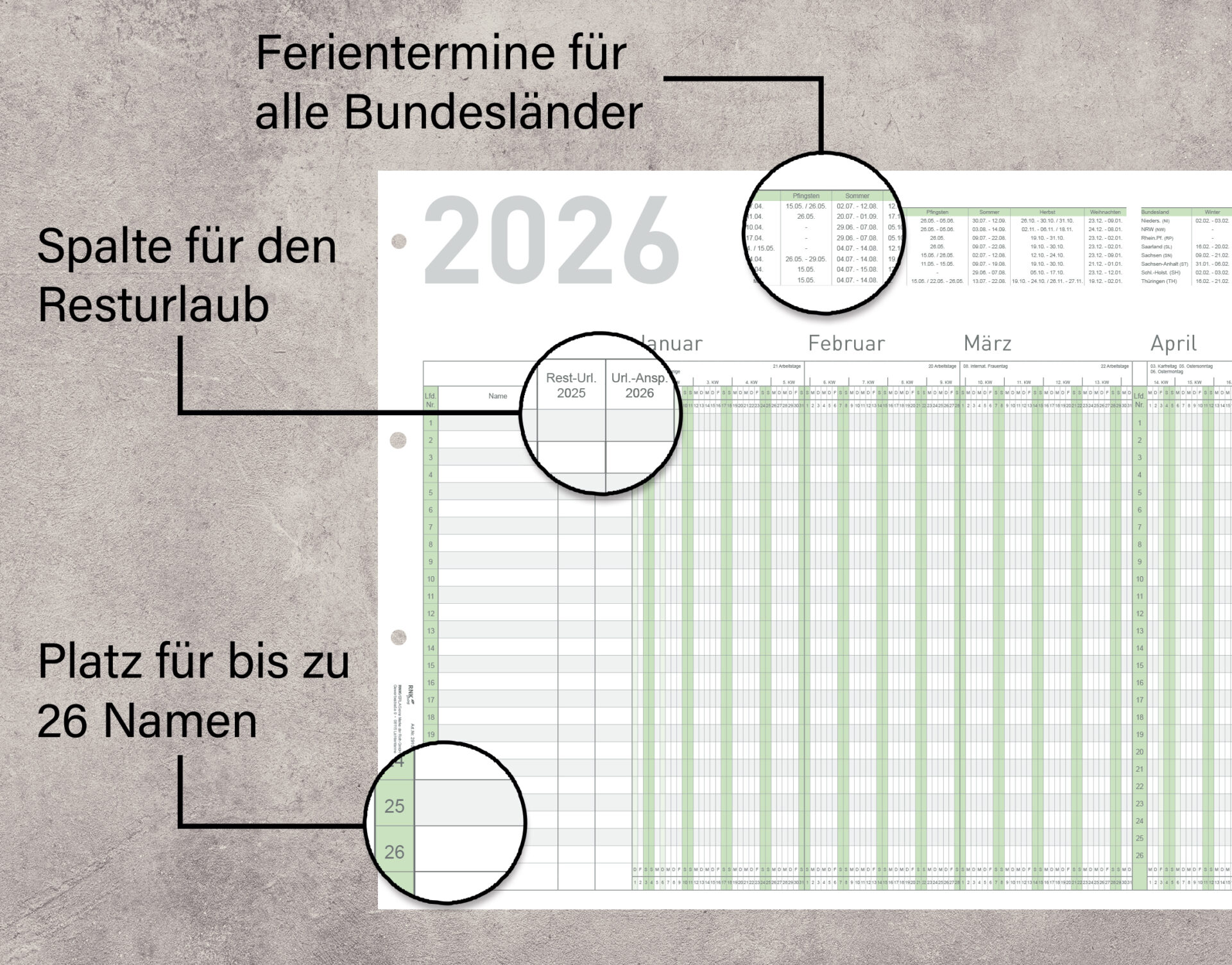 Urlaubsplaner Mitarbeiter 2026 Kostenlos Urlaubsplaner 2026 Kostenlose Excelvorlage