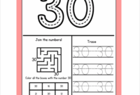 30 Mai 2026 Wochentag Trace And Write The Number 30. Handwriting Practice. Learning Numbers