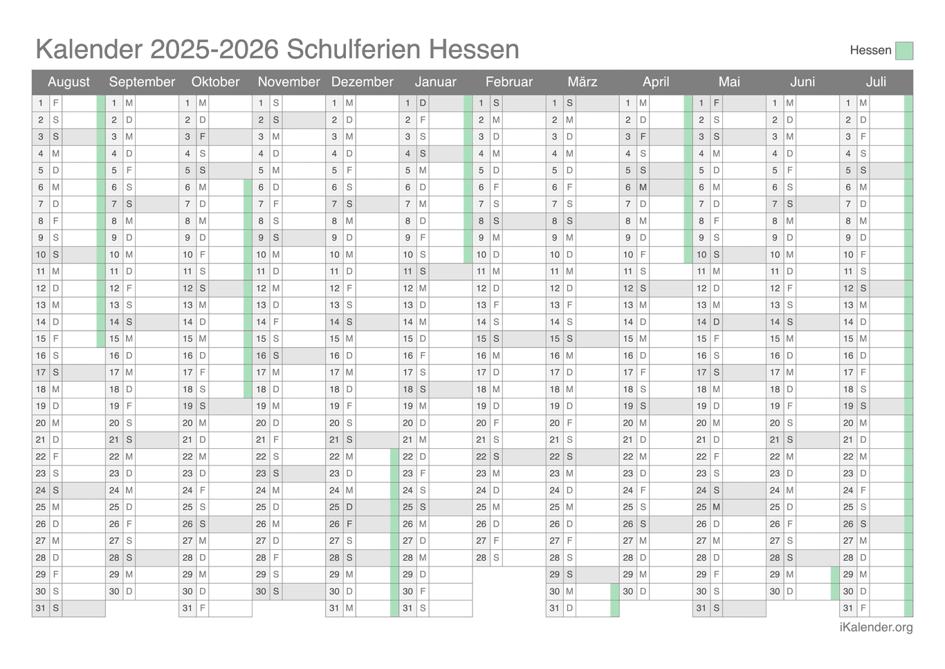  Foto zu Schulferien Hessen 2025-2026 – Termine und Kalender 