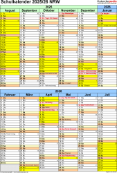Schulkalender 2025 2026 Nrw Kalender 2026 nrw: Ferien, Feiertage, Pdf-vorlagen