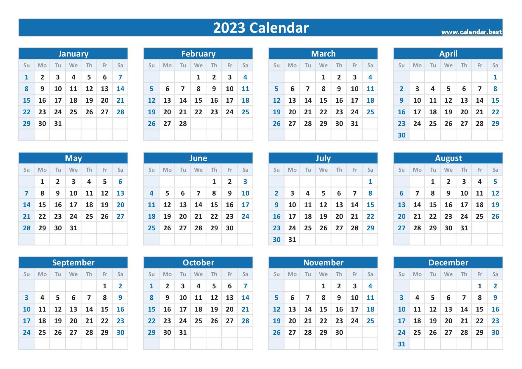 2023 2024 2025 2026 2023 Calendar With Week Numbers