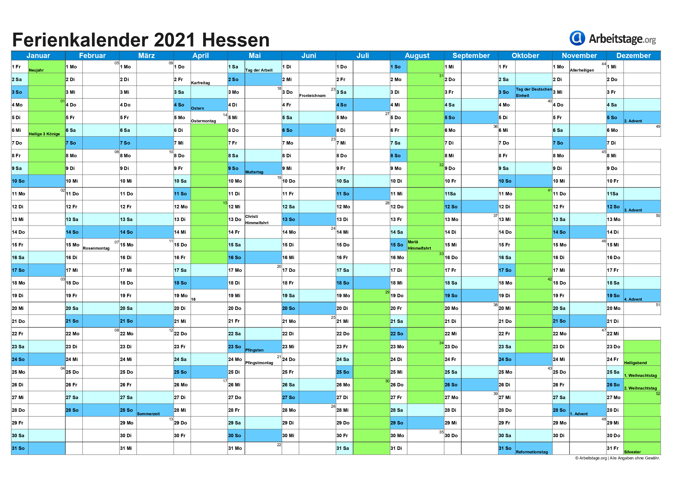 Ferien Hessen 2026 Kalender Feiertage 2026 Berlin + kalender
