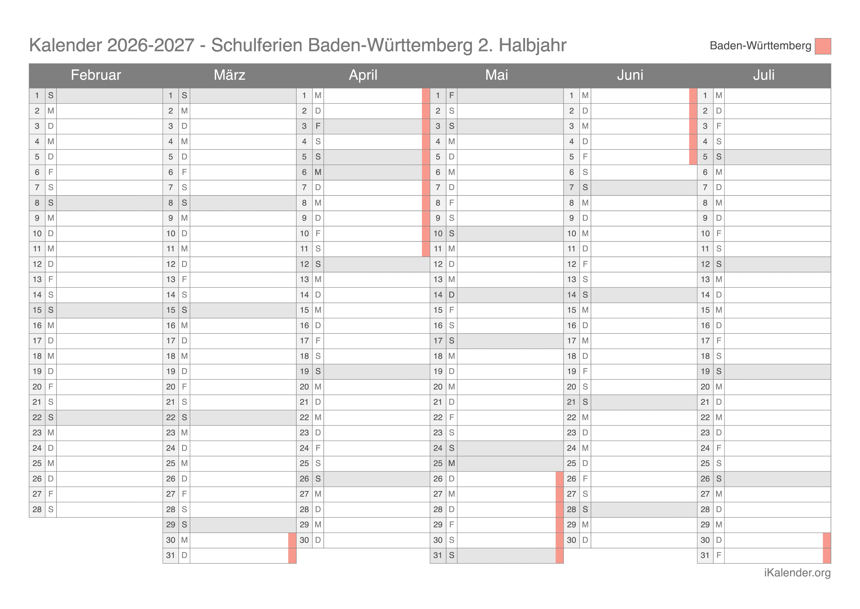  Schulferien Baden-Württemberg 2025-2026 – Termine und Kalender Motiv 