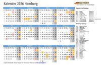 Märzferien 2026 Hamburg Kalender 2026 hamburg: Ferien, Feiertage, Excel-vorlagen