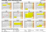 Ferienkalender Rlp 2026 Kalender 2026 Saarland: Ferien, Feiertage, Pdf-vorlagen