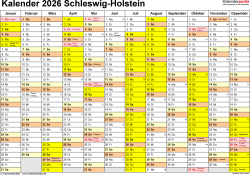  Ferien Schleswig-Holstein 2026 - Übersicht der Ferientermine 