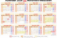 Kalender Nrw 2026 Ferien Kalender 2026 Nrw: Ferien, Feiertage, Excel-vorlagen