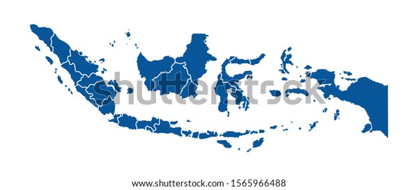  Foto zu Outline Blue Map Indonesia Stock Vector (Royalty Free) 1565966488 