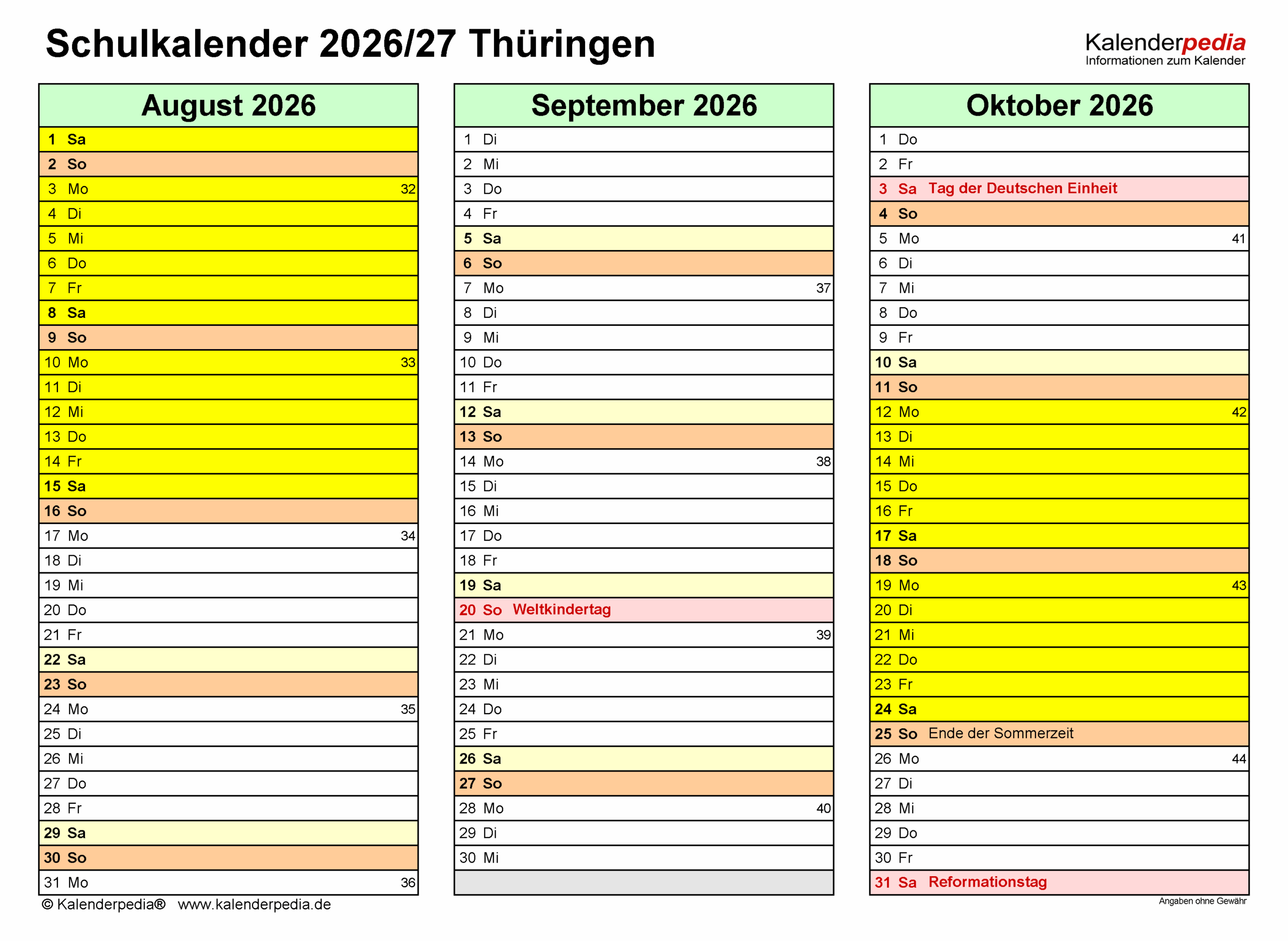 Letzter Schultag 2026 Schulkalender 2025/2026 Als Excel-vorlagen Zum Ausdrucken
