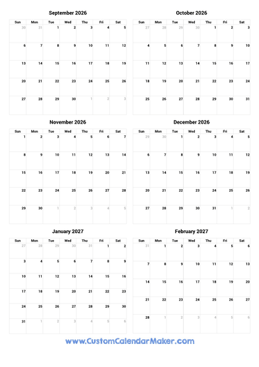 Kalender 2026 September september 2026 Calendar