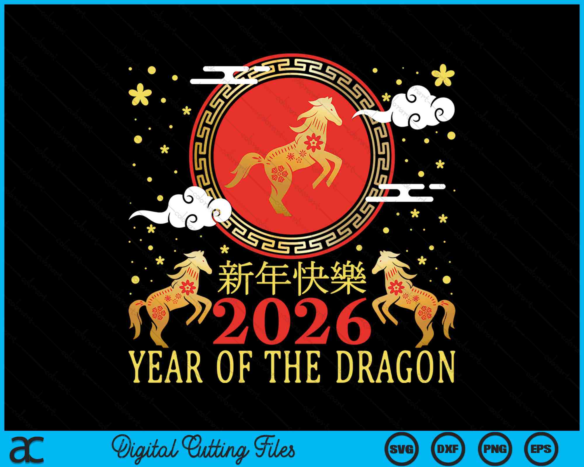 Chinesisches Jahr 2026 Tier Sternzeichen jahr Des Pferdes, chinesisches Neujahrssymbol 2026 Mit …