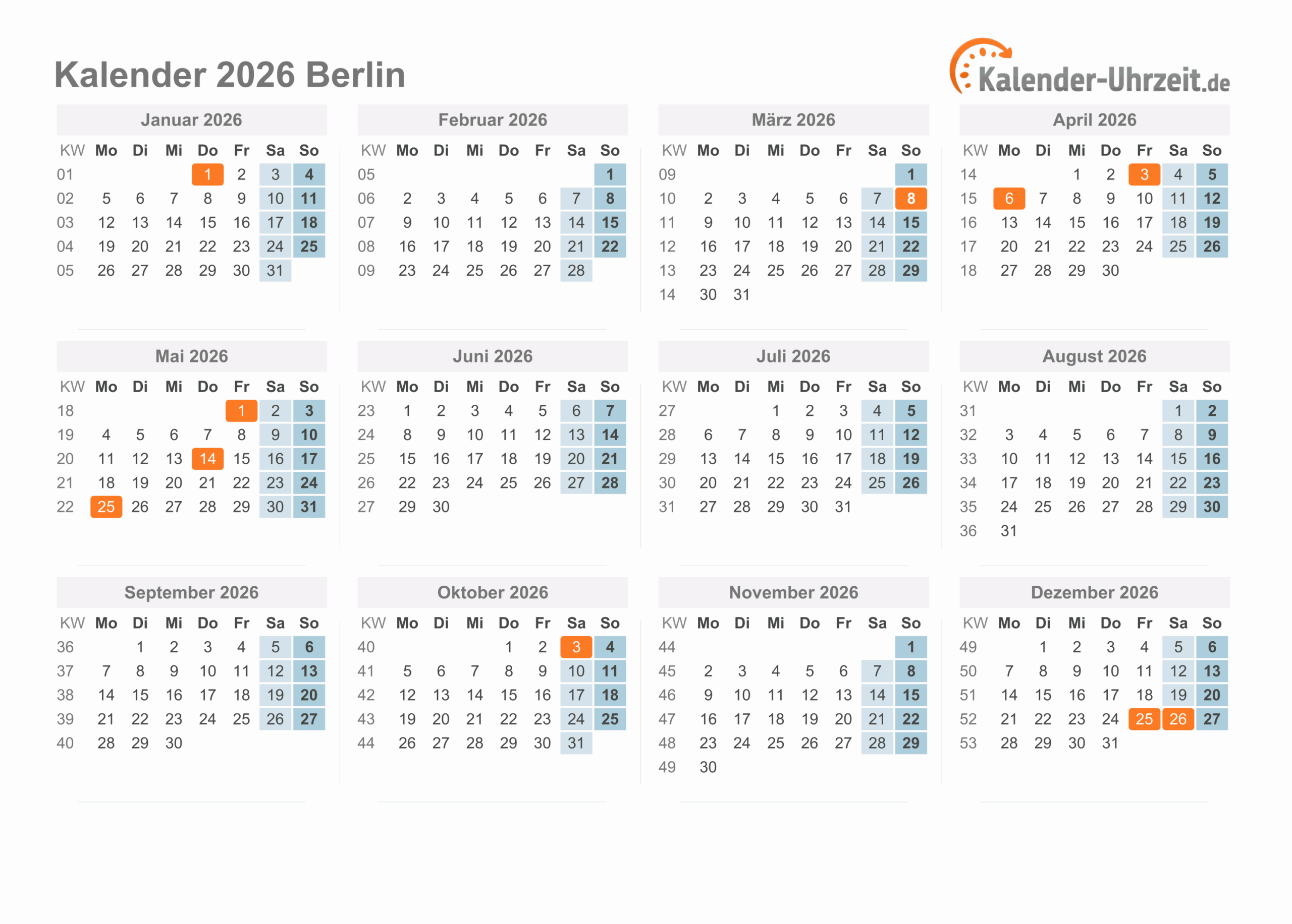 Ferientermine Deutschland 2026 Ferien Berlin 2026