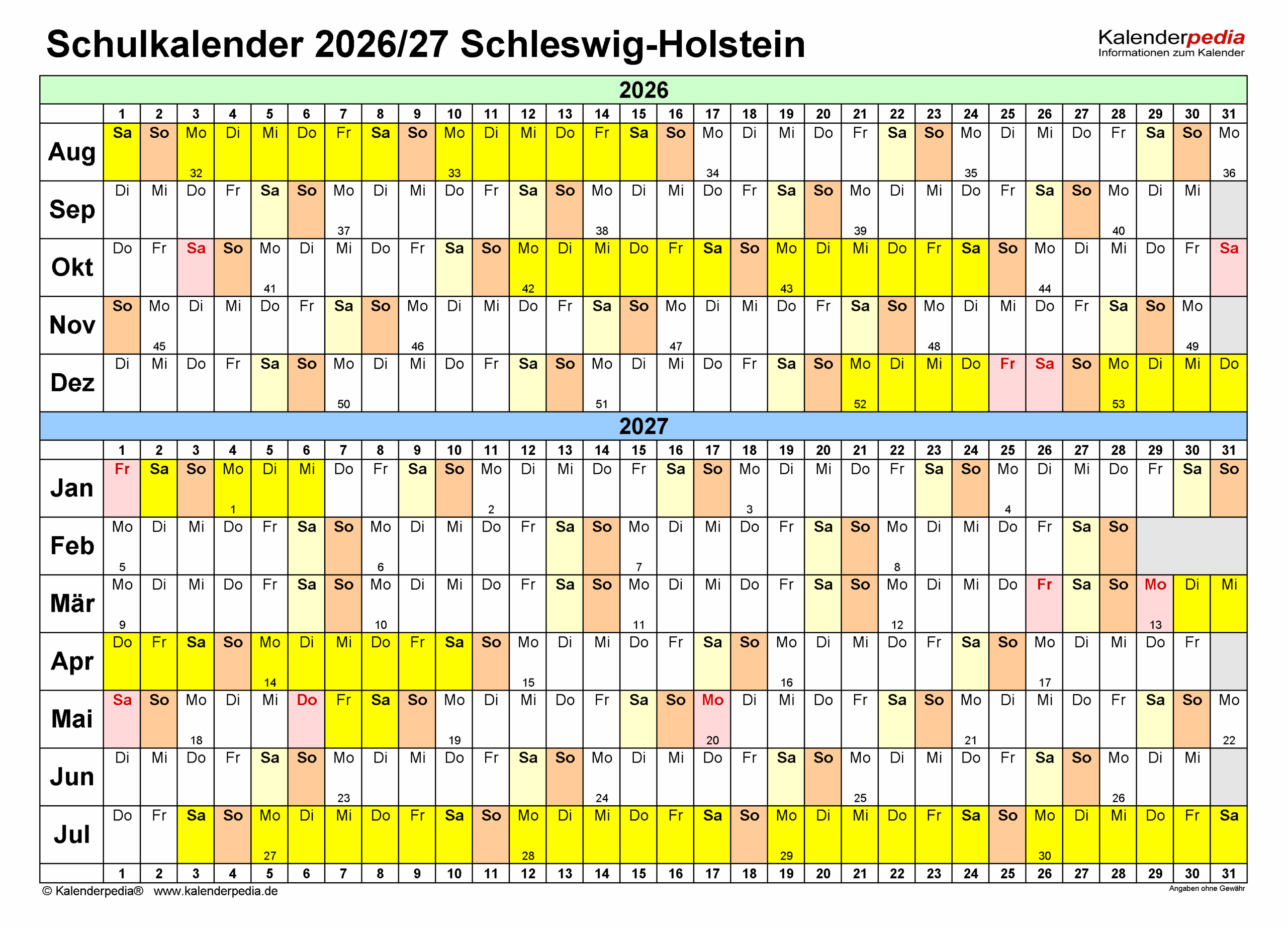 Sommerferien 2026 In Schleswig-holstein Ferien Schleswig-holstein 2026