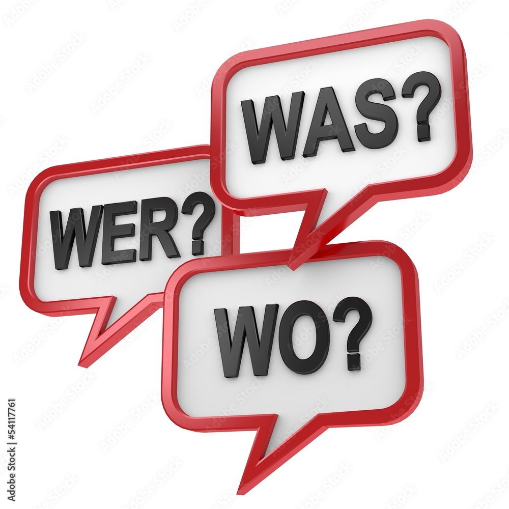  wer was wo Stock-Illustration 