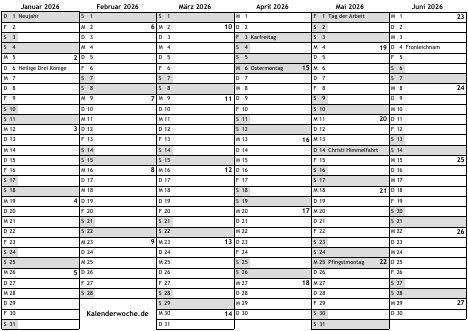 Schönherr Kalender 2026 Holiday Calendar 2026 For Germany (sunday Start)