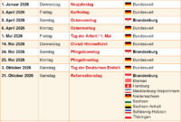 Ferien Brandenburg 2026 Winter Der Ferienkalender 2026 Für brandenburg Mit Allen Wichtigen Terminen …