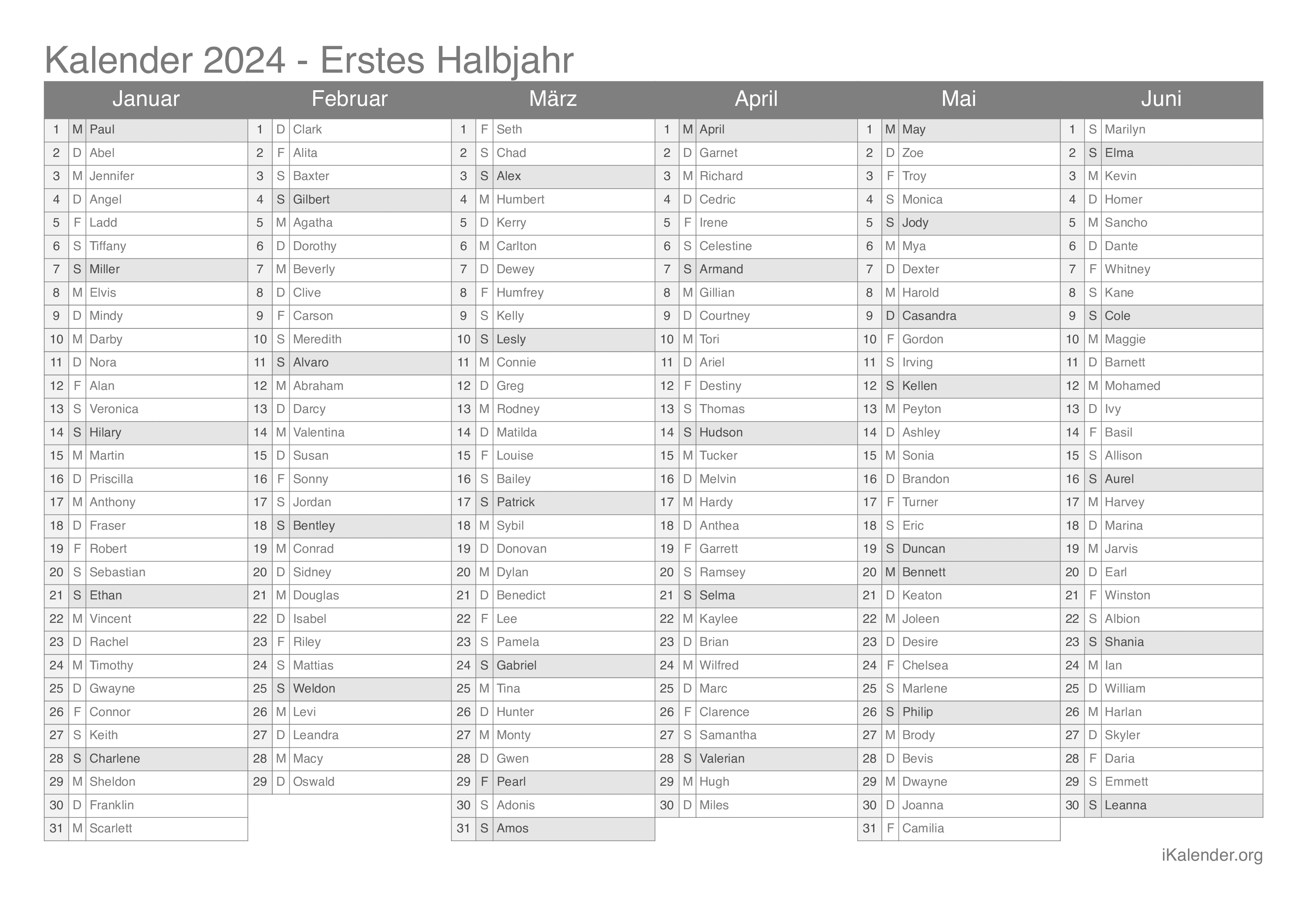  Kalender 2024 Pdf Zum Ausdrucken Illustration 
