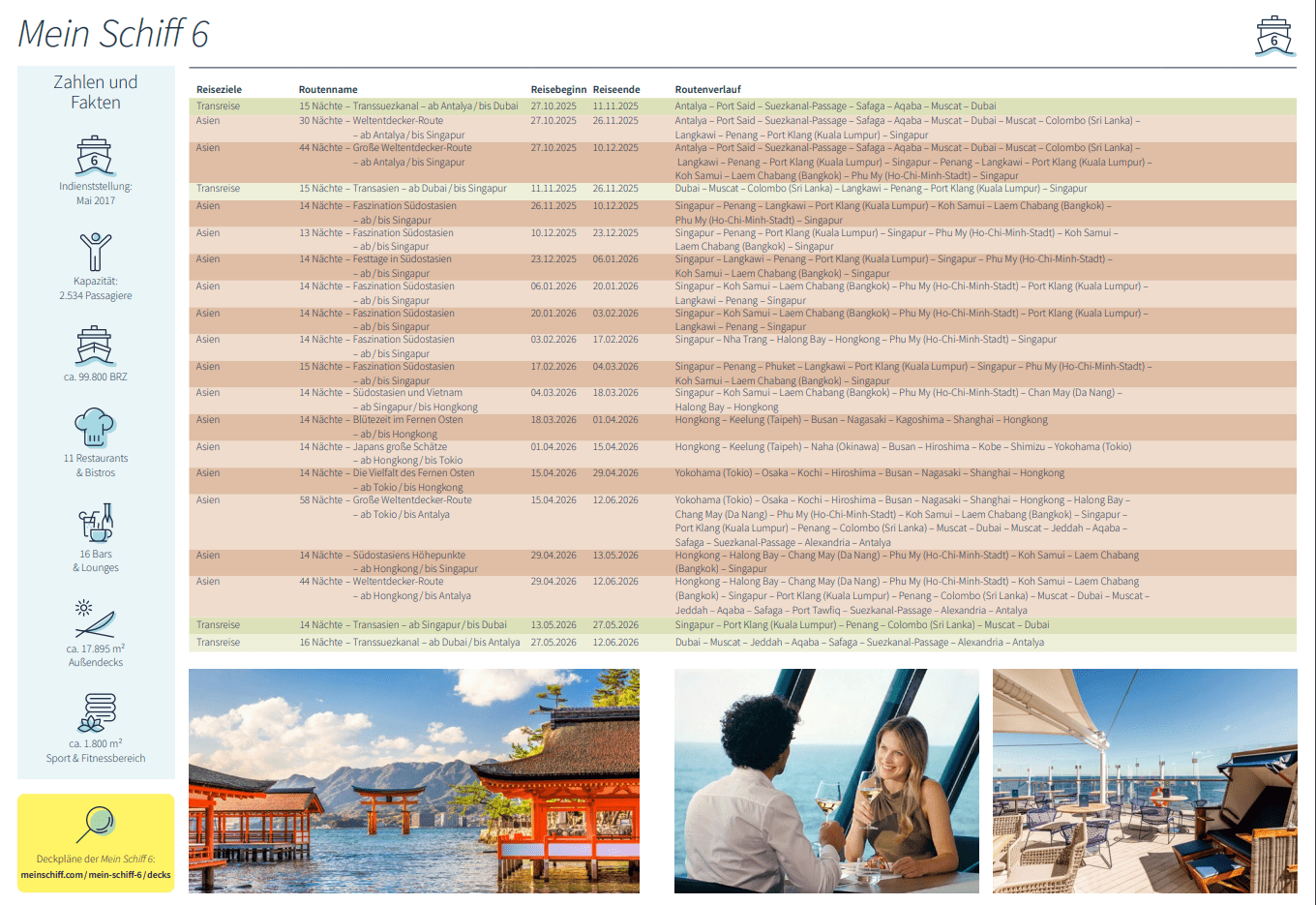  Alle Mein Schiff Kreuzfahrten der Saison 2025/2026 ab sofort buchbar 