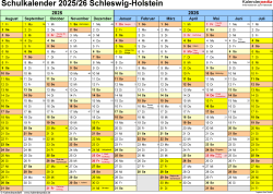  Ferien in Schleswig-Holstein im Schuljahr 2025/26 