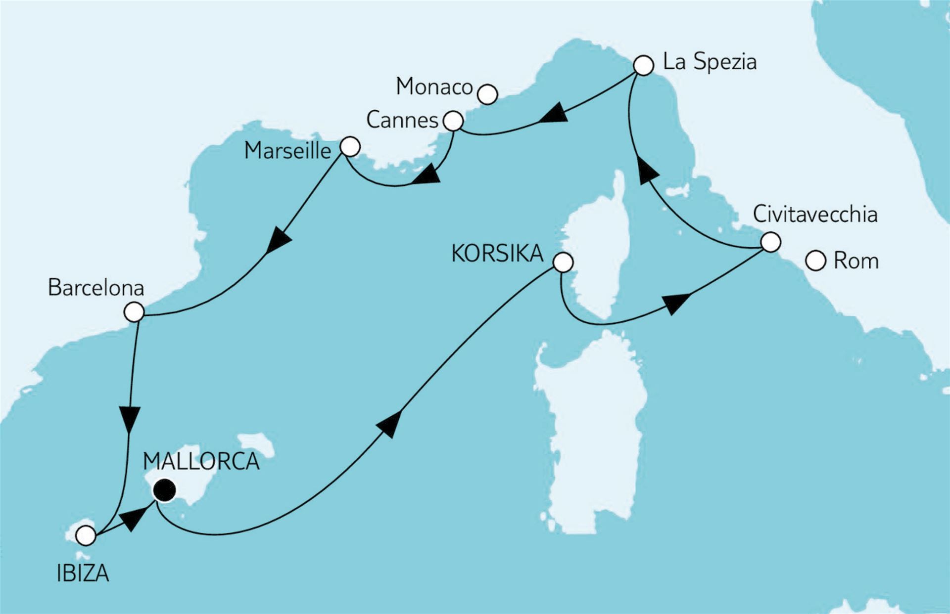  Mein Schiff Kreuzfahrt Westliches Mittelmeer mit Ibiza Illustration 