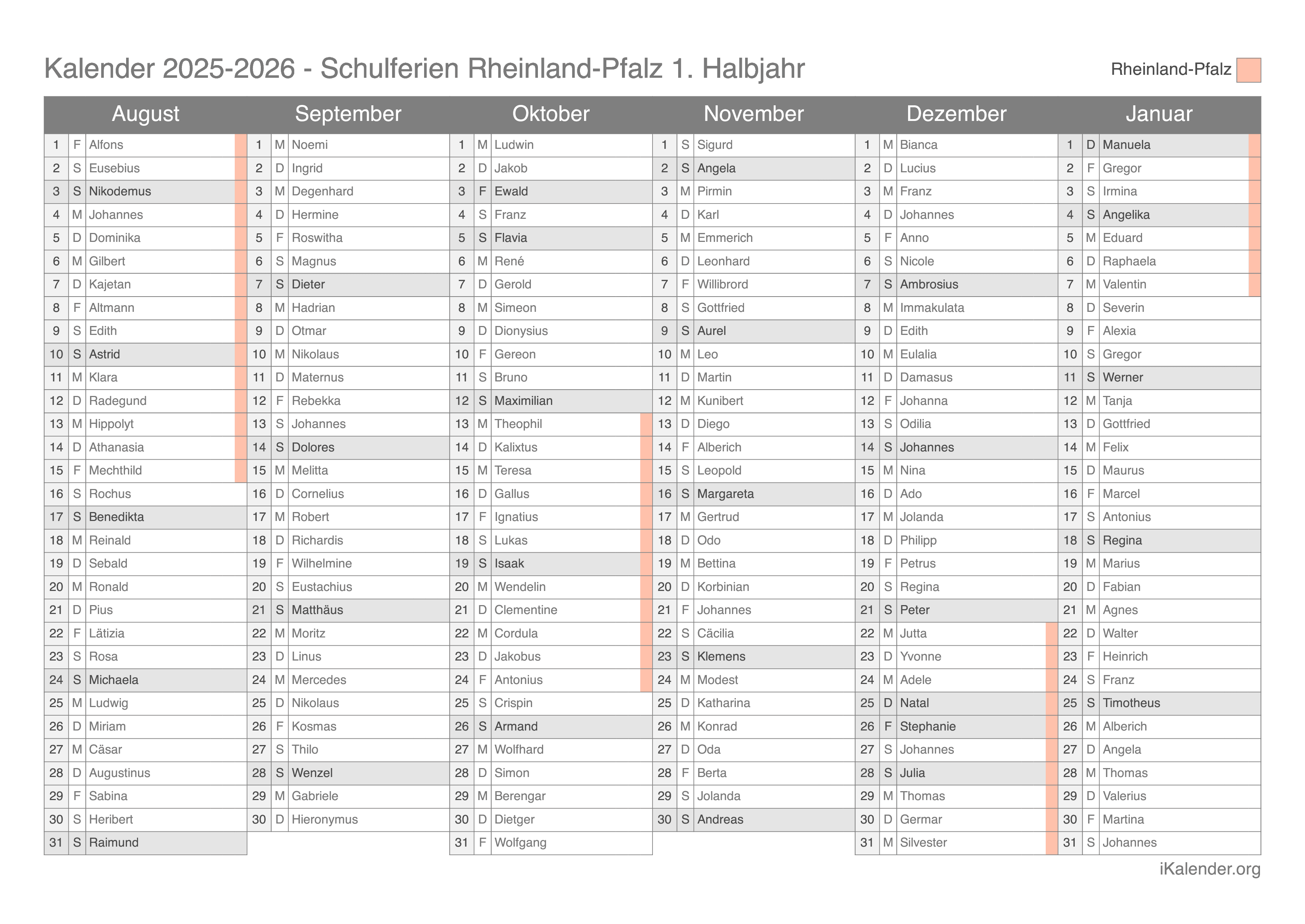  Foto zu Schulferien Rheinland-Pfalz 2025-2026 – Termine und Kalender 