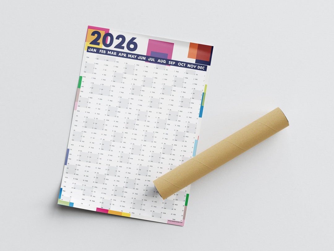  2026 Wall Planner - Pop Art Design - 2026 Planner - A2 Size - 2026 Bildidee 