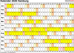  Kalender 2026 Hamburg: Ferien, Feiertage, PDF-Vorlagen Motiv 