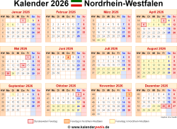  Foto zu Kalender 2026 NRW: Ferien, Feiertage, PDF-Vorlagen 