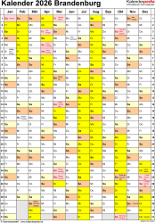  Foto zu Kalender 2026 Brandenburg: Ferien, Feiertage, Word-Vorlagen 