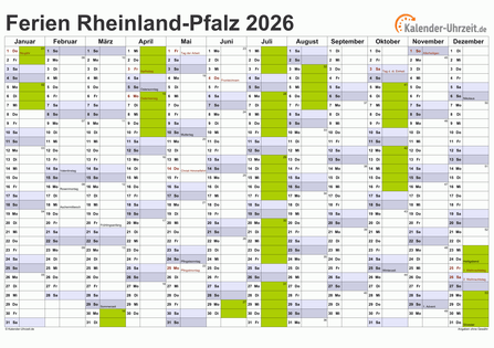  Foto zu Ferien Rheinland-Pfalz 2026 - Ferienkalender zum Ausdrucken 