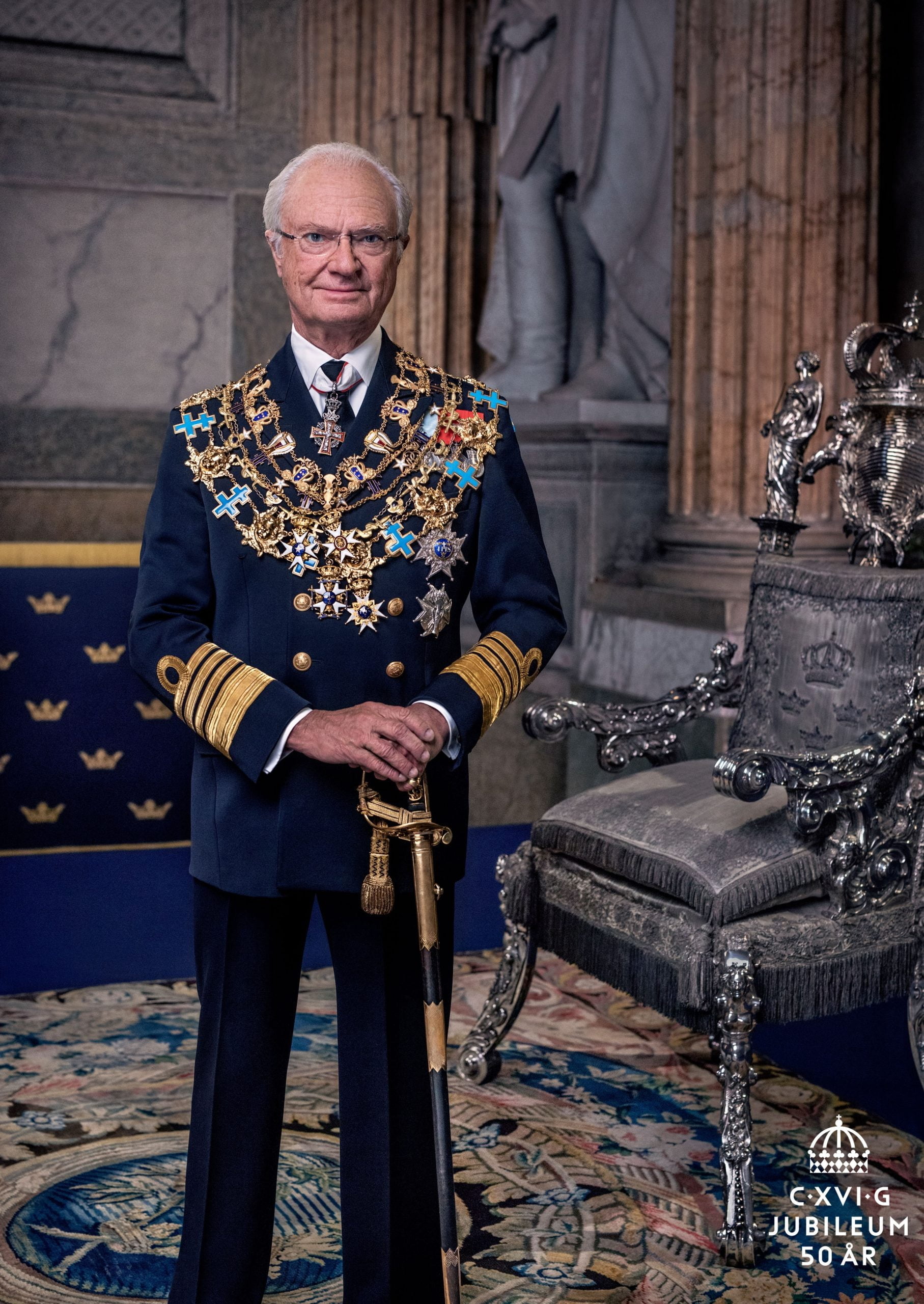 Koning Zweden Kungen Firar 50 år På Tronen Med Nytt Porträtt – Ljusnan