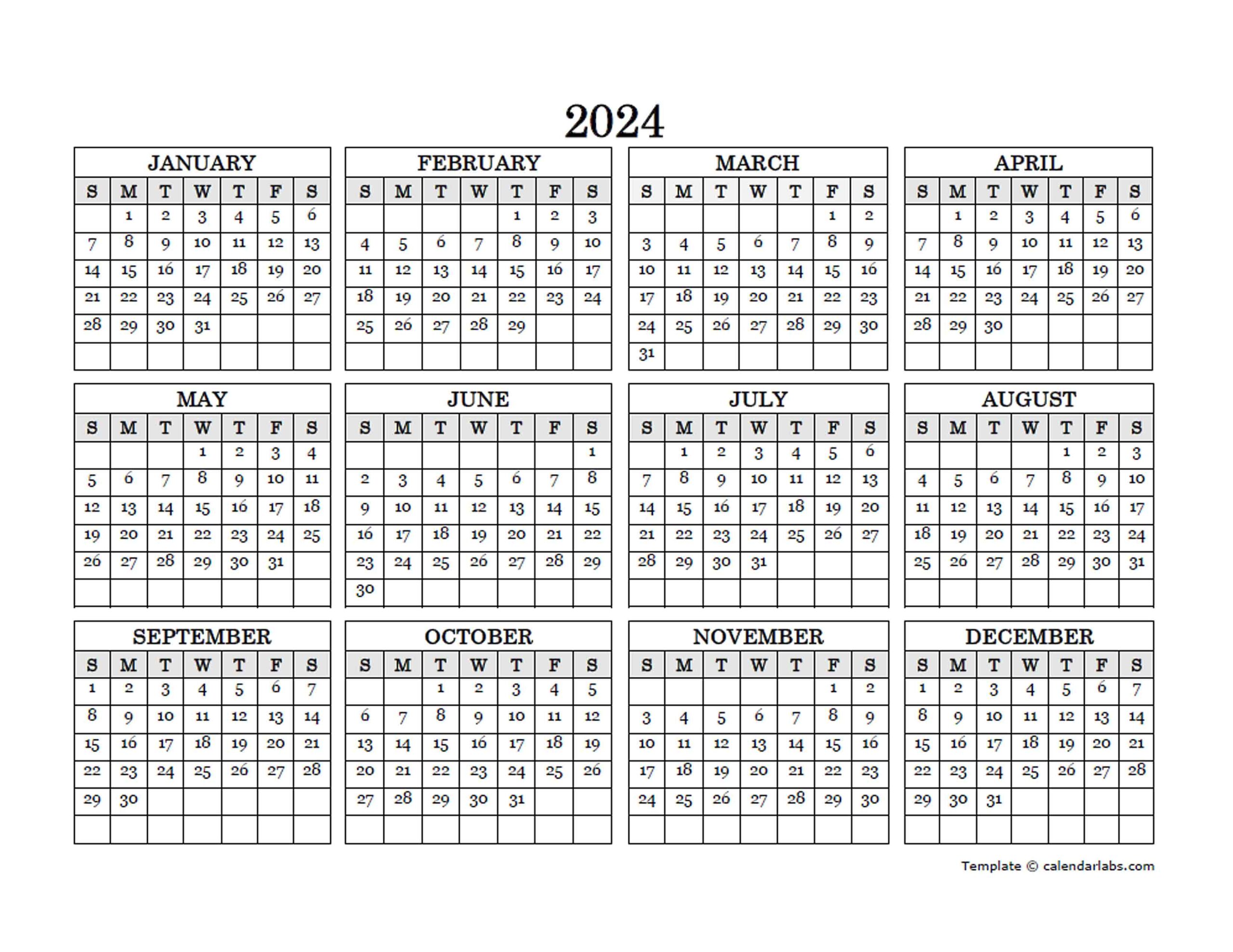 Free Printable Desktop Calendar 2025 Printable 2025 Annual Calendars // Instant Download