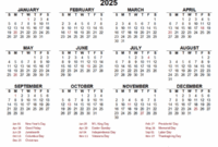 2025 Calendar Print Out 2025 Printable Calendar