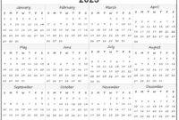 2025 Annual Calendar Free Printable Calendar Large Boxes 2023
