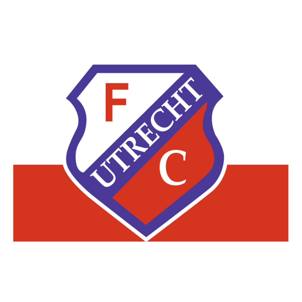 Fc Utrecht Damage Logo Fc Utrecht, Emblem Material Design, Dutch Football Club, Red Blue