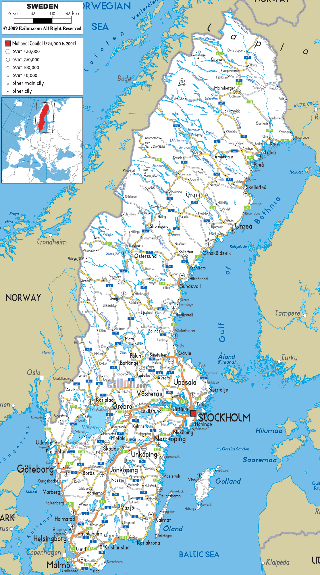 Zweden Op De Kaart Zweden Kaart Google