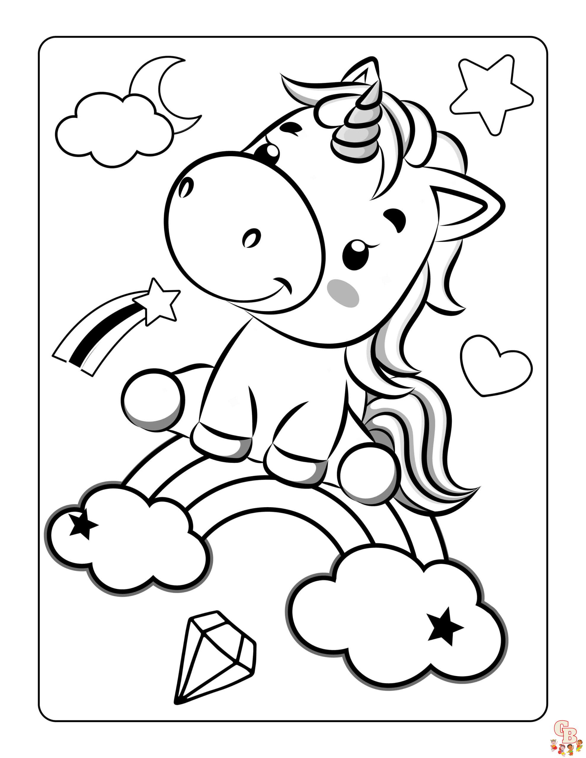 ausmalbilder einhorn regenbogen