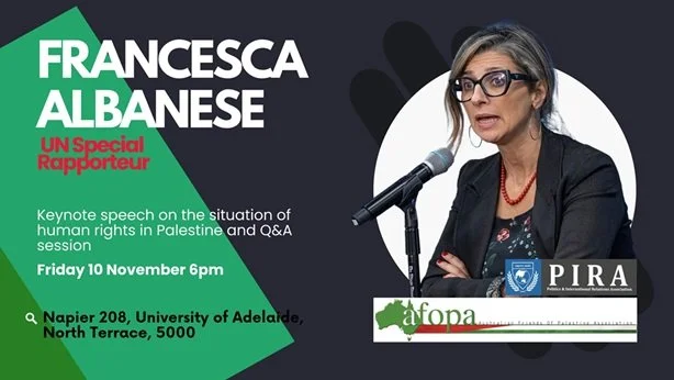 Francesca Albanese UN Special Rapporteur: Youth Lecture — Australian