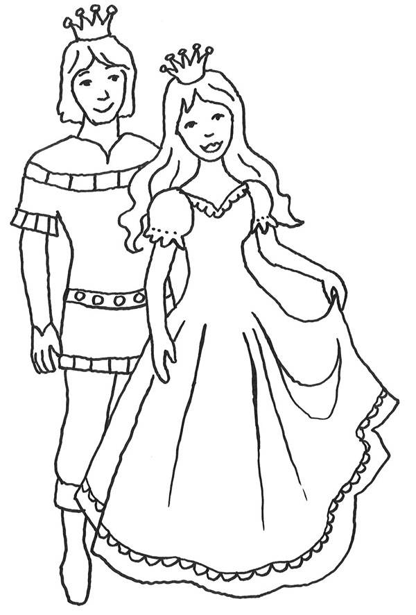 ausmalbilder prinzessin und prinz