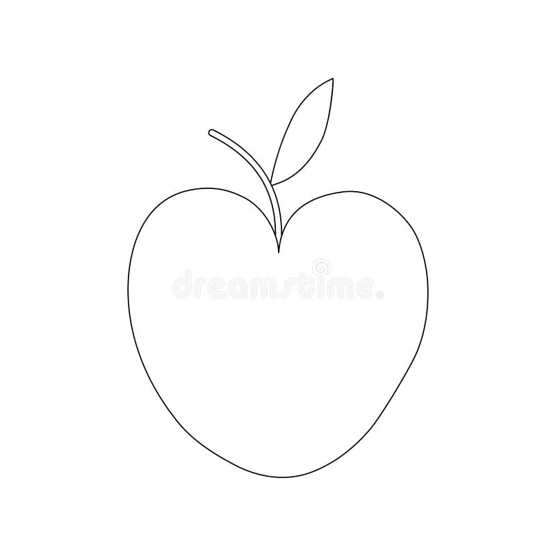Apple Line Art Apple Line Art Vector Illustration
