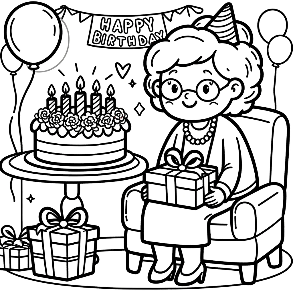 ausmalbilder oma geburtstag