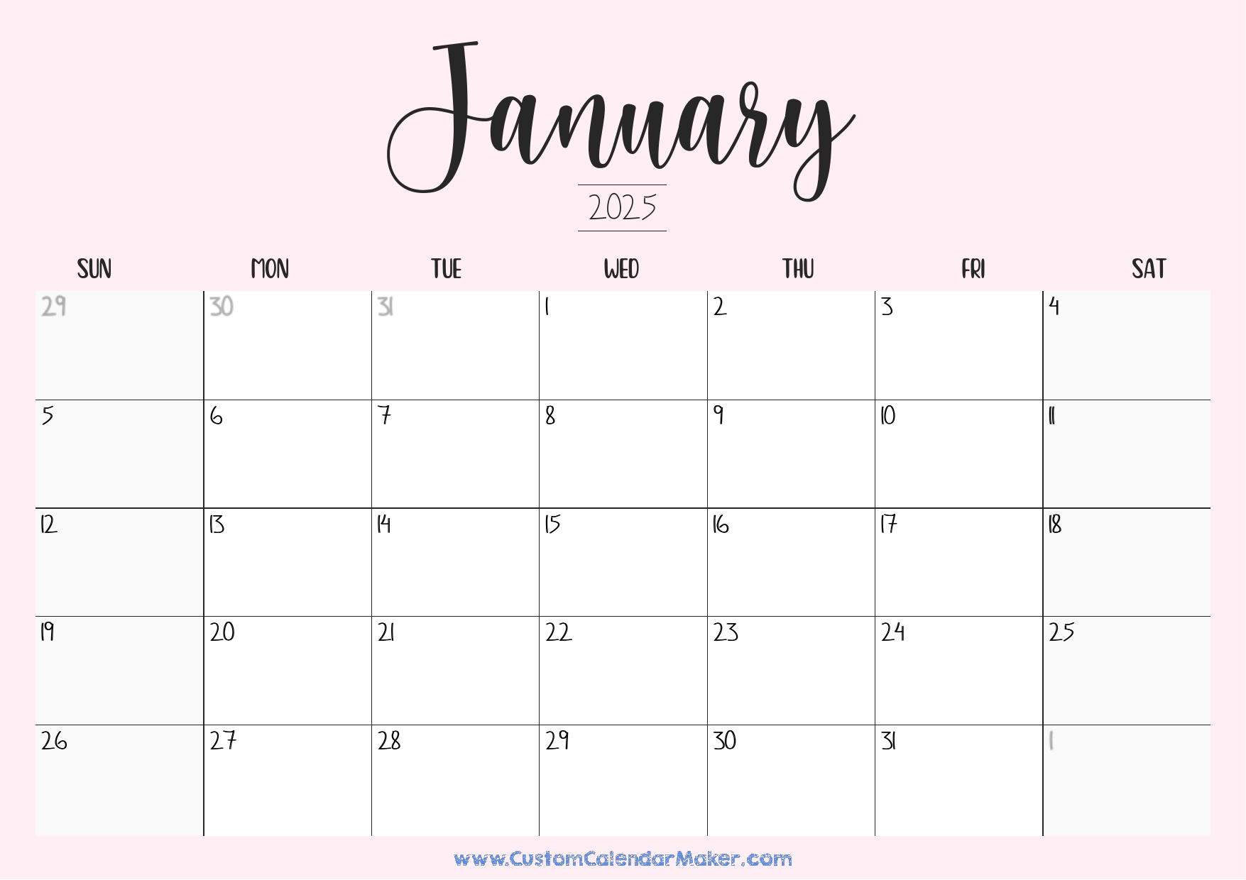 Calendar For January 2025 July 2021 Printable Monthly Calendar