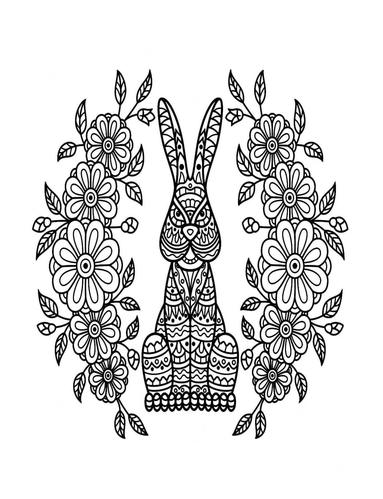 kaninchen ausmalbilder für erwachsene