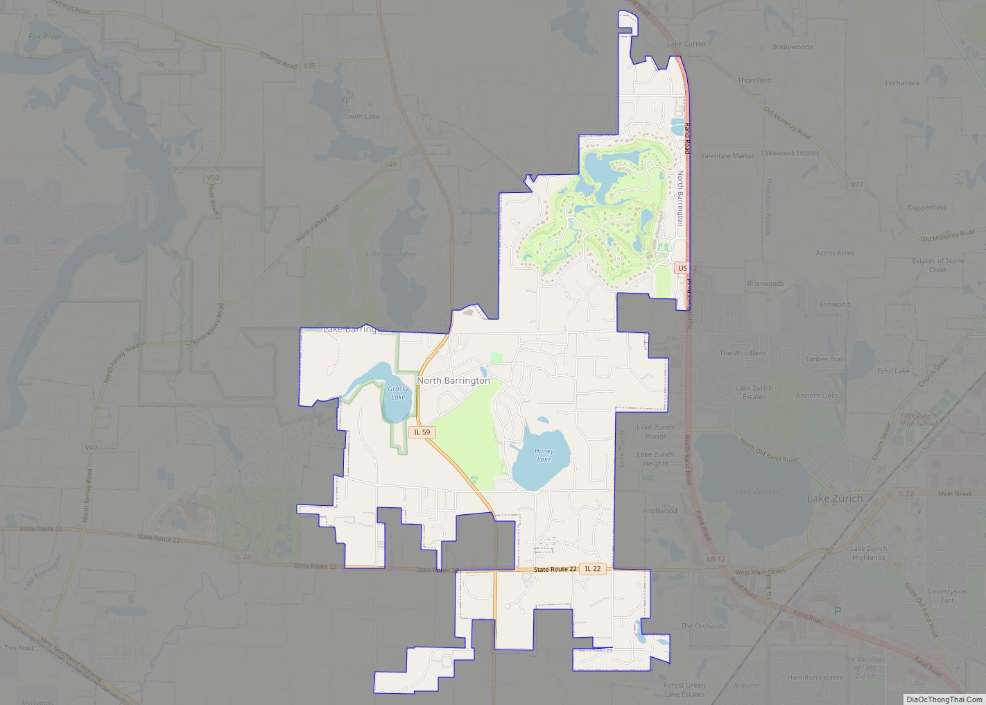 Map of North Barrington village - Thong Thai Real