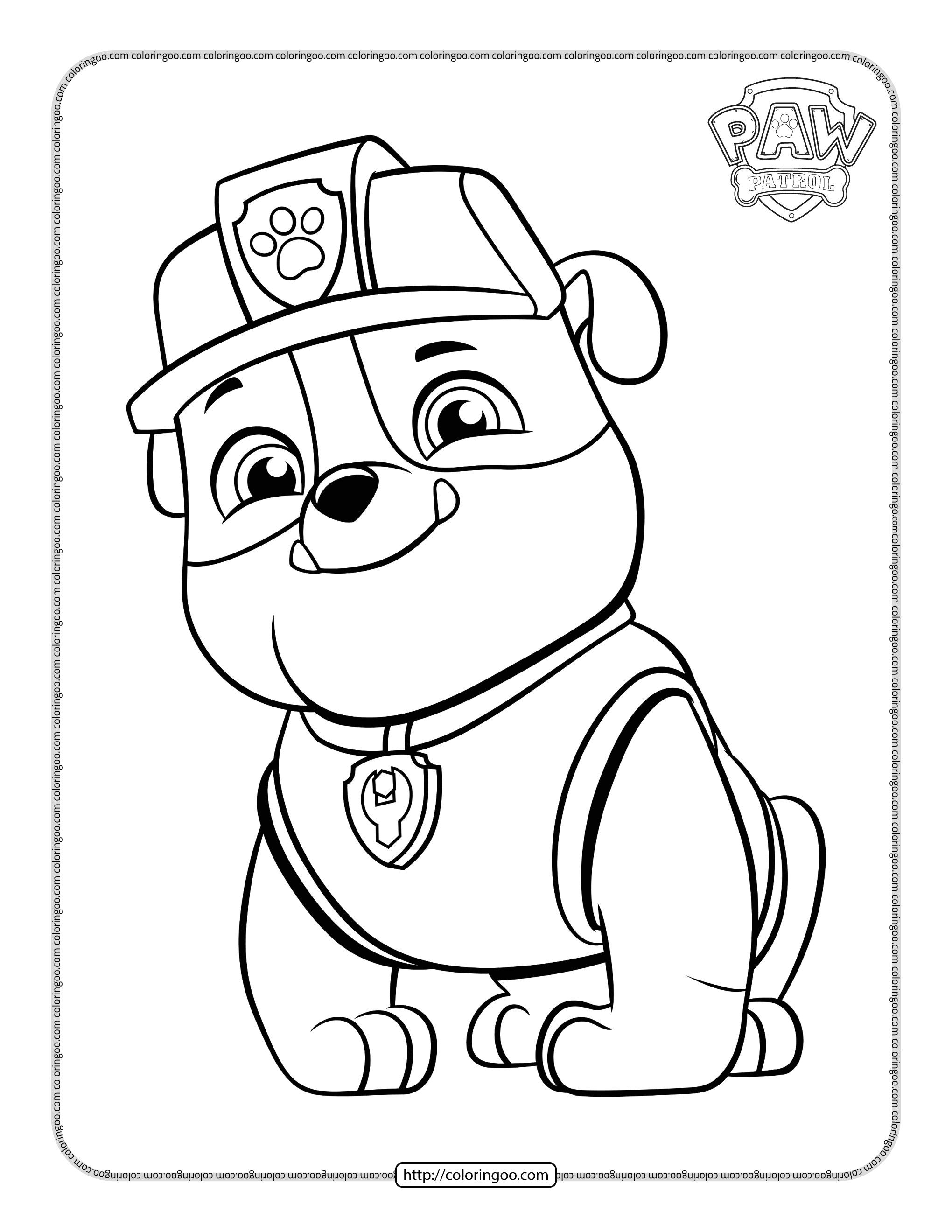 paw patrol ausmalbilder rubble