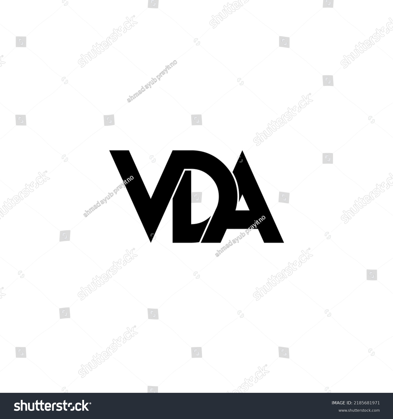 Vda Letter Original Monogram Logo Design: เวกเตอร์สต็อก (ปลอดค่า