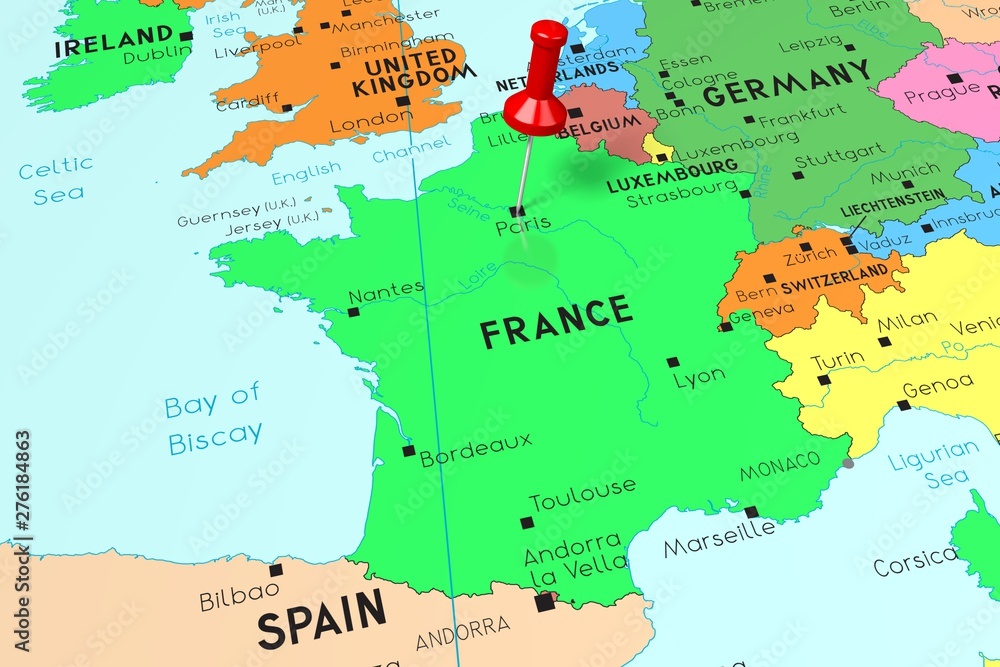 Paris France City Plan Detailed Alamy