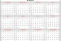 2025 12 Month Calendar Free Printable Calendar Large Boxes 2023