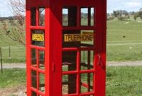 Old Phone Booth Unfinished Wooden Replica English British Telephone Booth, Old Style